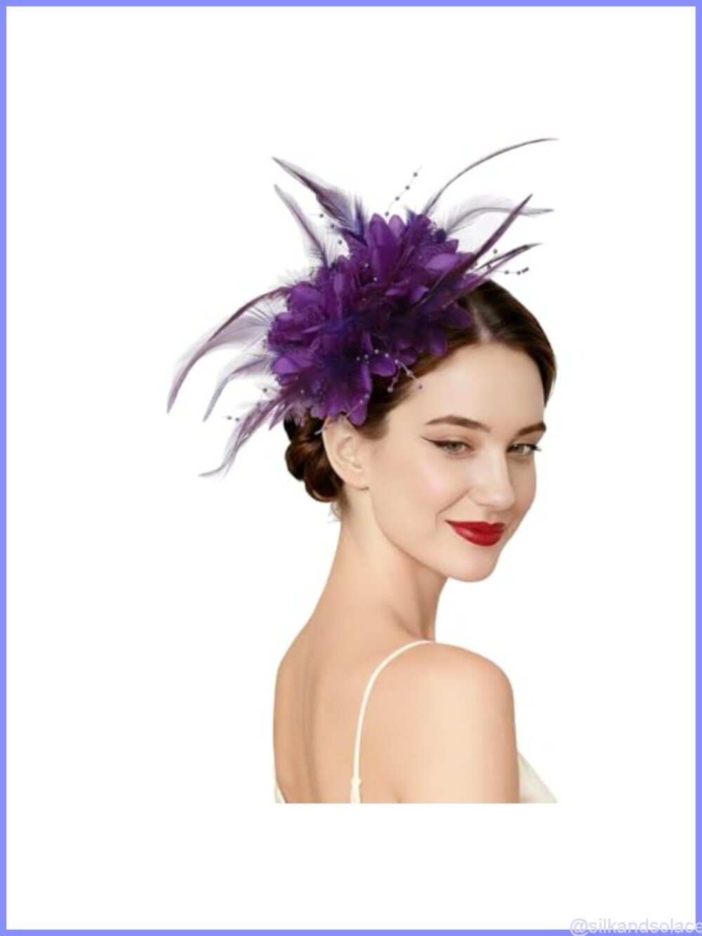Women Fascinator Hat Feather Flower Headband Clip Tea Party Derby Headwear